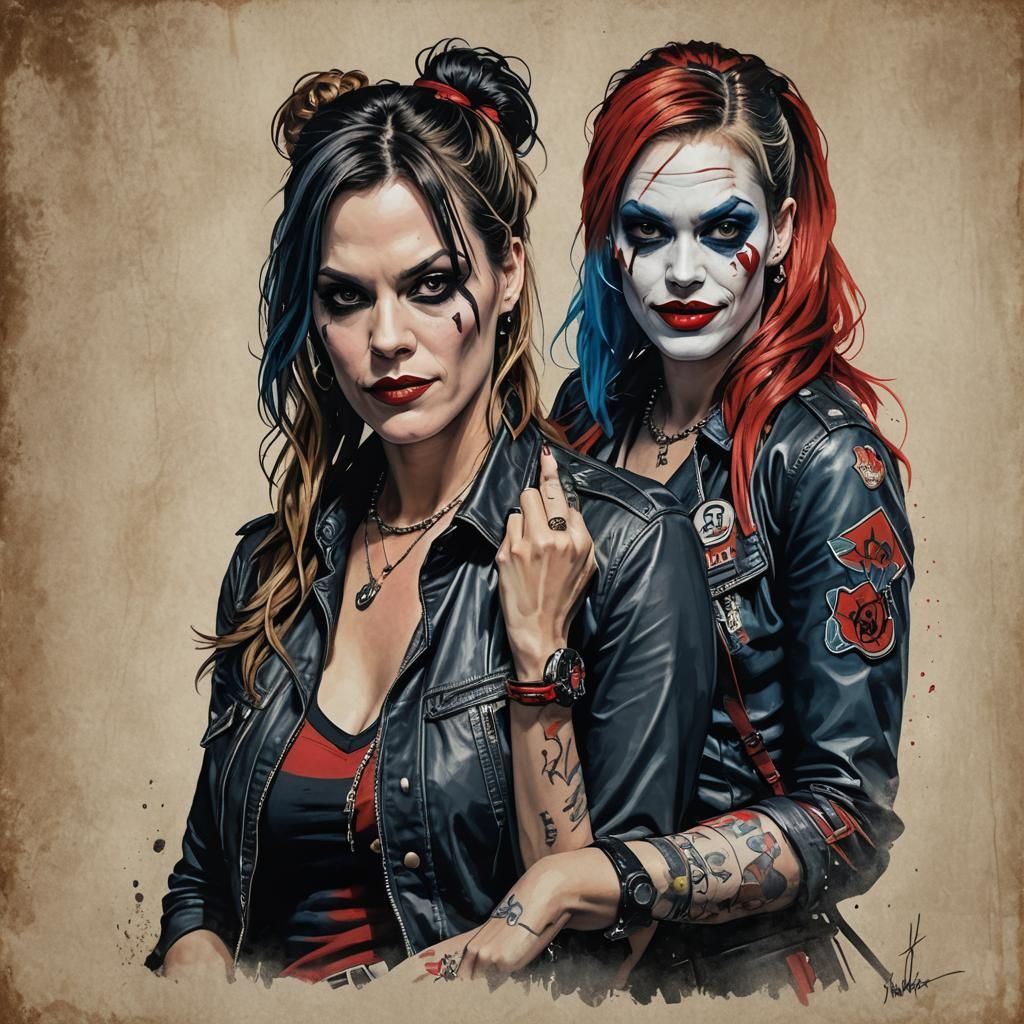 Beth Hart and Harley Quinn Rock Concert Portrait