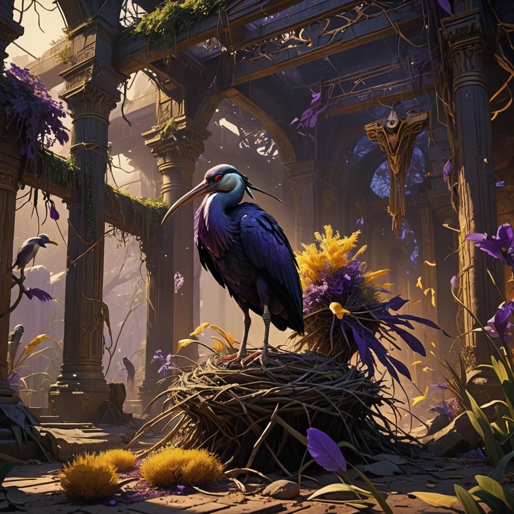 Thoth as an Ibis: Dark Fantasy Concept Art