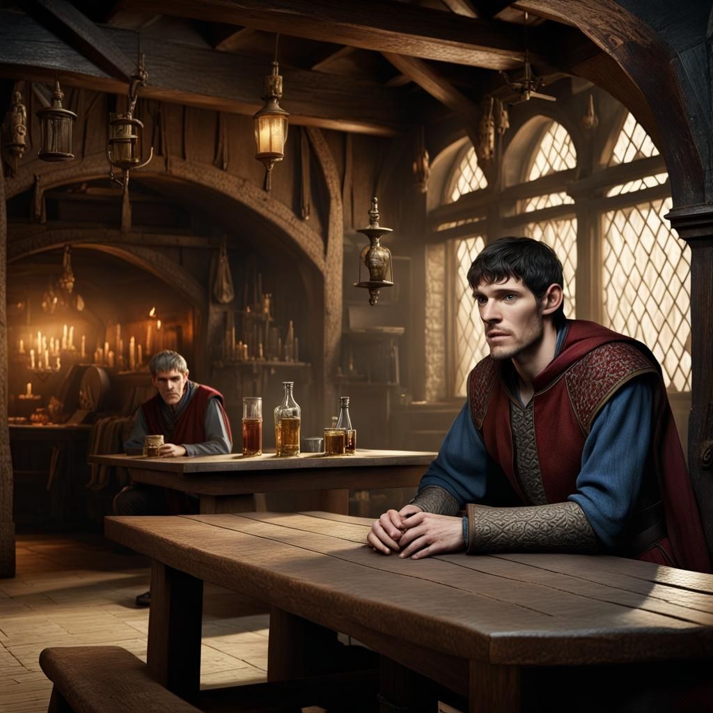 Merlin in a Tavern: Detailed Matte Painting