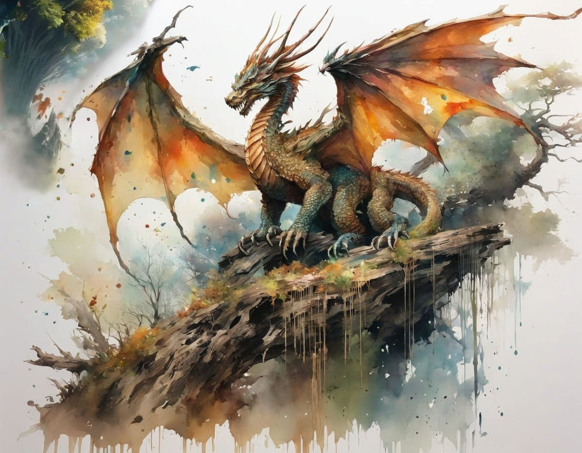 Dragon in watercolor
