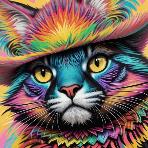 Animals Wearing Sombreros in Splash Art Style