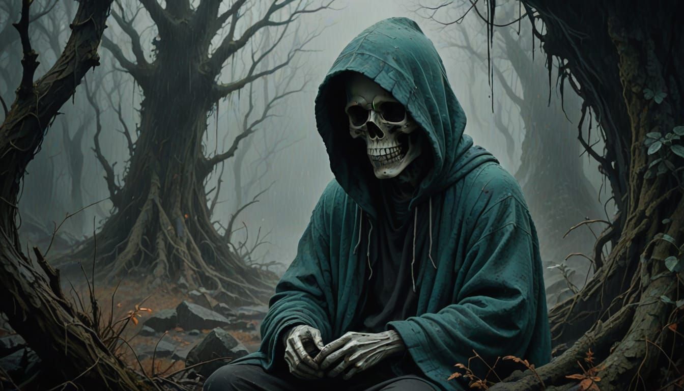 Mysterious Yarn Creature in Abandoned Ruin