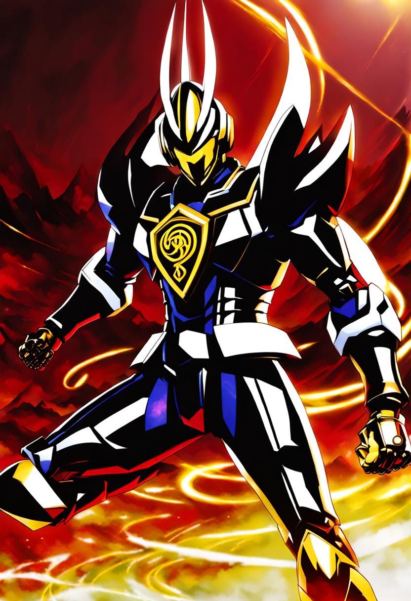 Armored Tokusatsu Hero with Treble Clef Chains