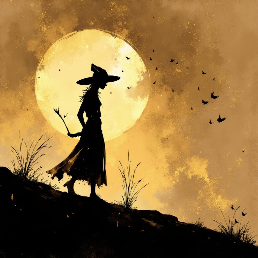 Elegant Black and Gold Silhouette Art