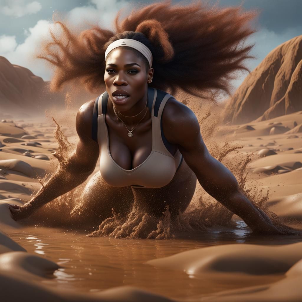 Serena Williams Trapped in Quicksand: Fantasy Concept Art