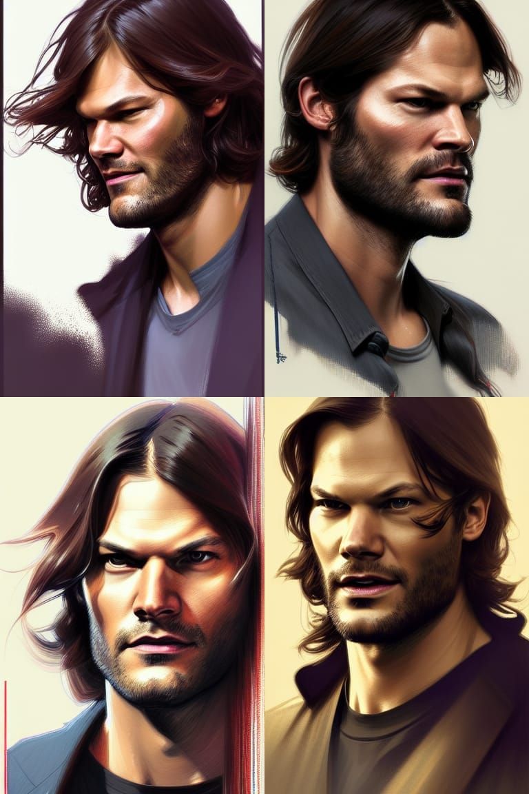 Jared Padalecki Portrait in Art Nouveau Style