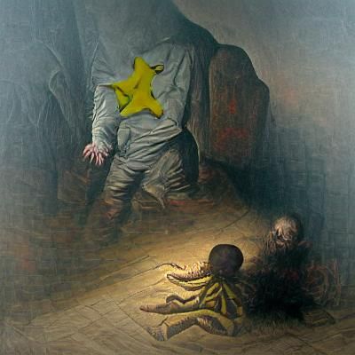 Haunting Image of Holocaust Child in Horror Art