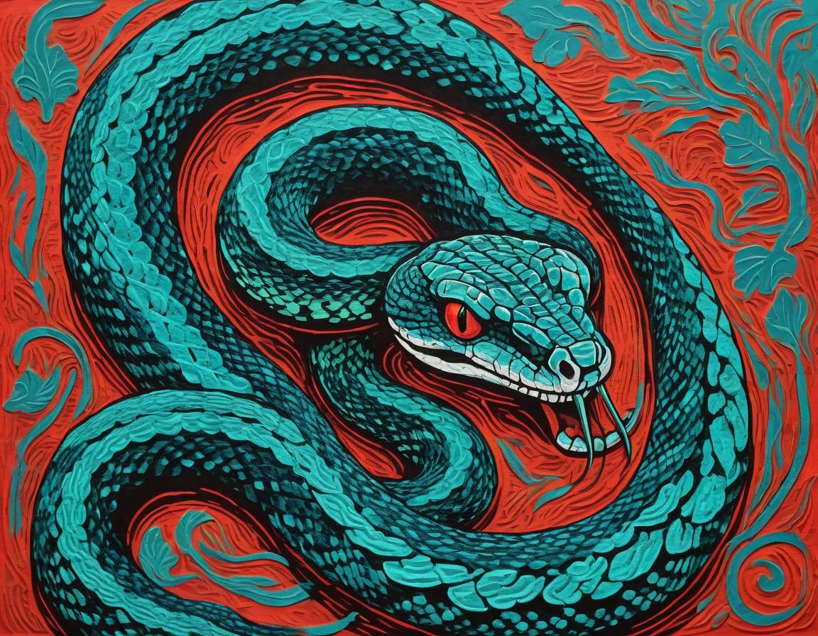 Ethereal Rattlesnake in Fauvism Art Style