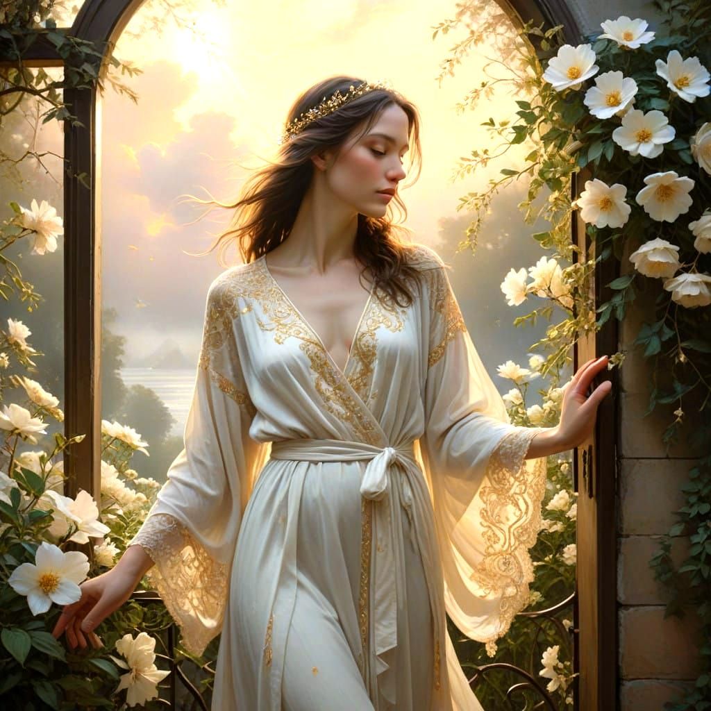 Divine Encounter in Ethereal Light