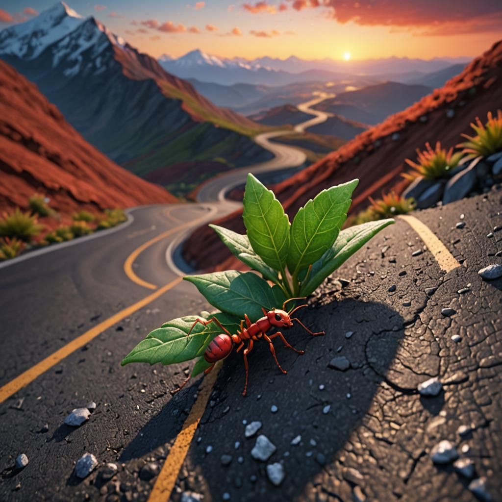 Tiny Ant's Journey on Endless Road