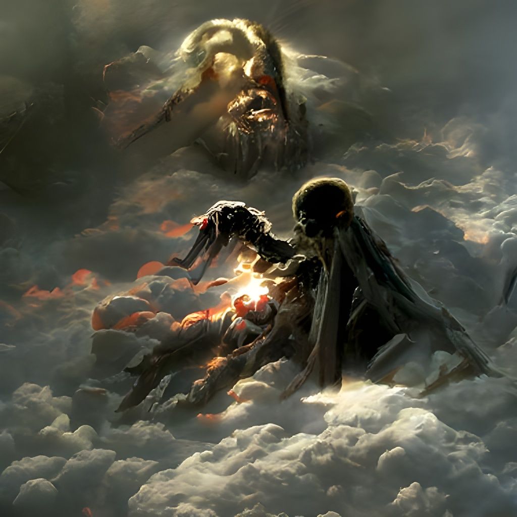 Epic Battle: Heaven Versus Hell in Gothic Style