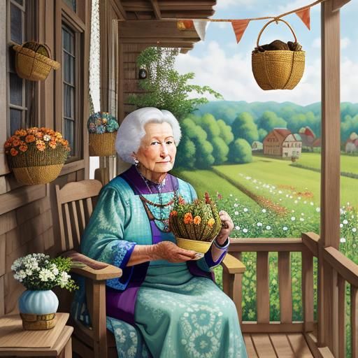 Hand-Painted Gourds Birdhouses on Porch