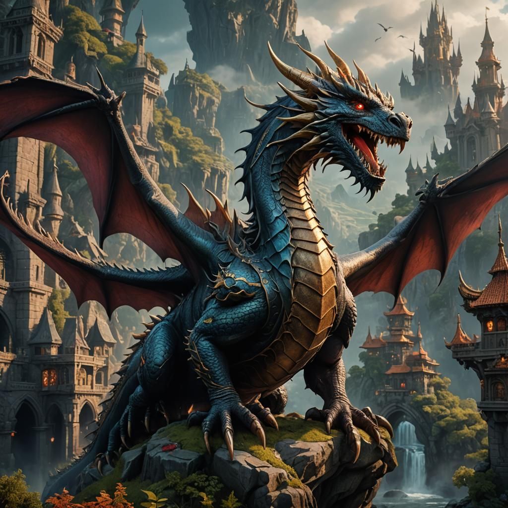 Detailed Dragon Matte Painting in 8K