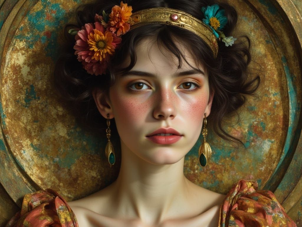 Art Nouveau Woman Resting in Siesta