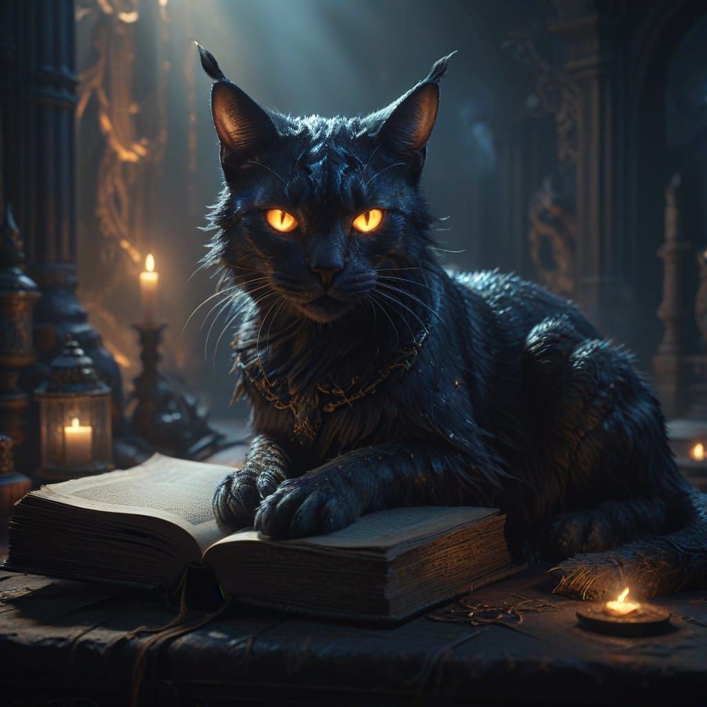 Dark Fantasy Demon Cat Concept Art