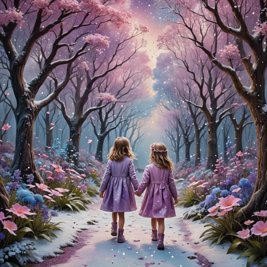 Enchanted Forest Dreamworld with Girl