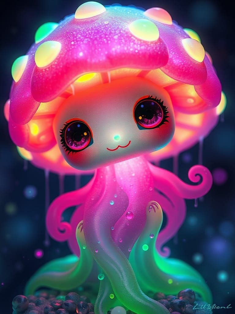 Bioluminescent Colormorphing Homunculus with Superfluid Incl...