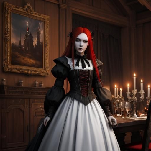 Blood red hair girl