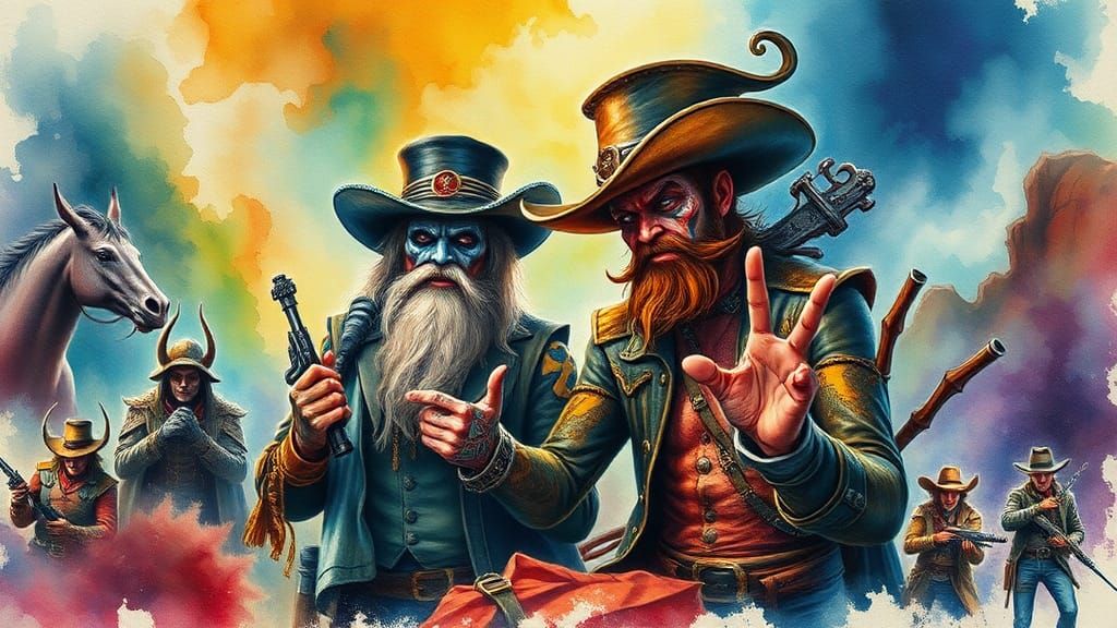 Fantasy Gothic Sci-Fi Scene with Vibrant Colors