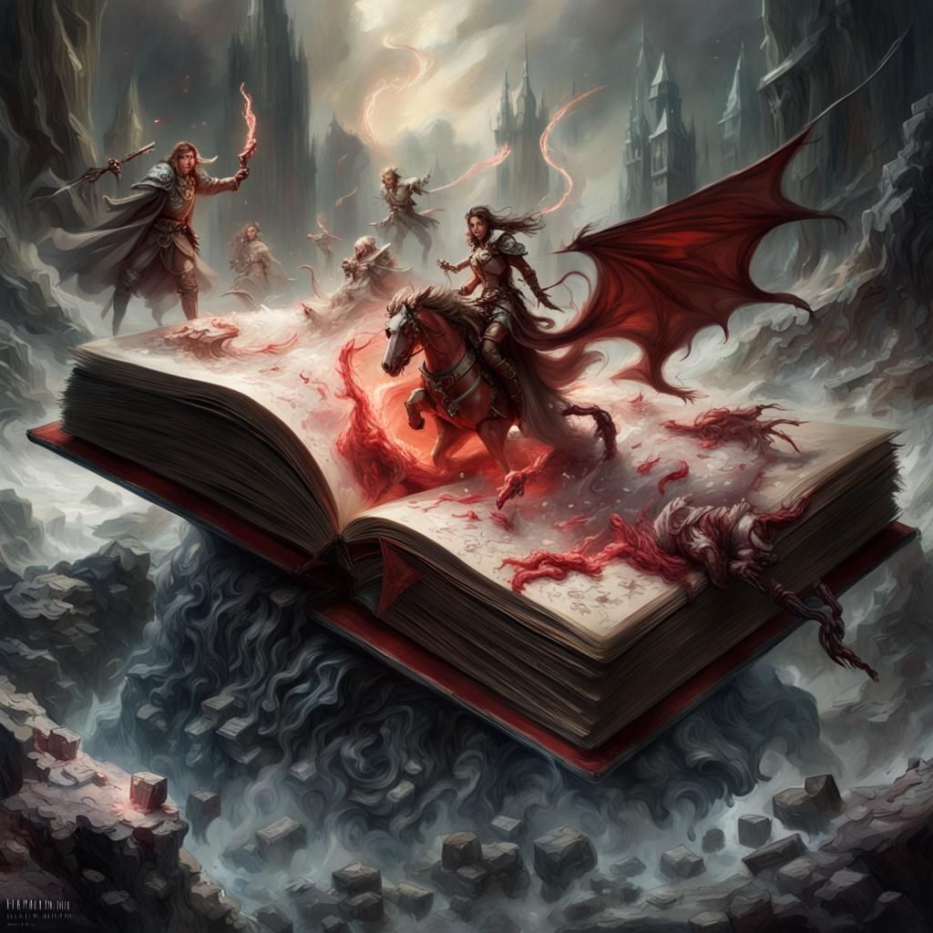 Miniature D&D Battle from Open Book