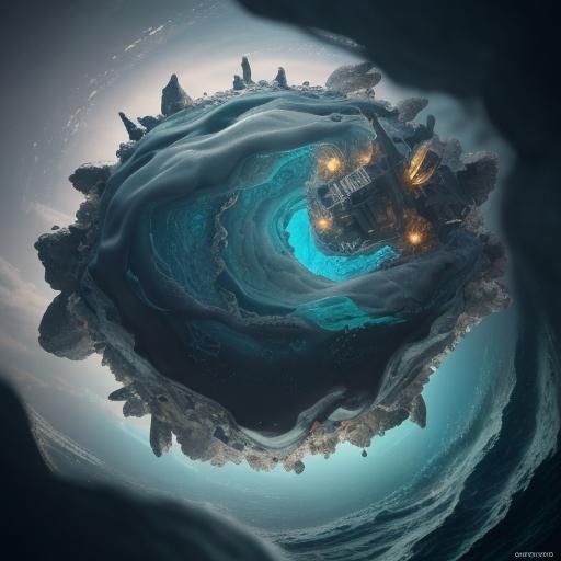 Wyvern Creation in the Ocean Depths: Digital Art