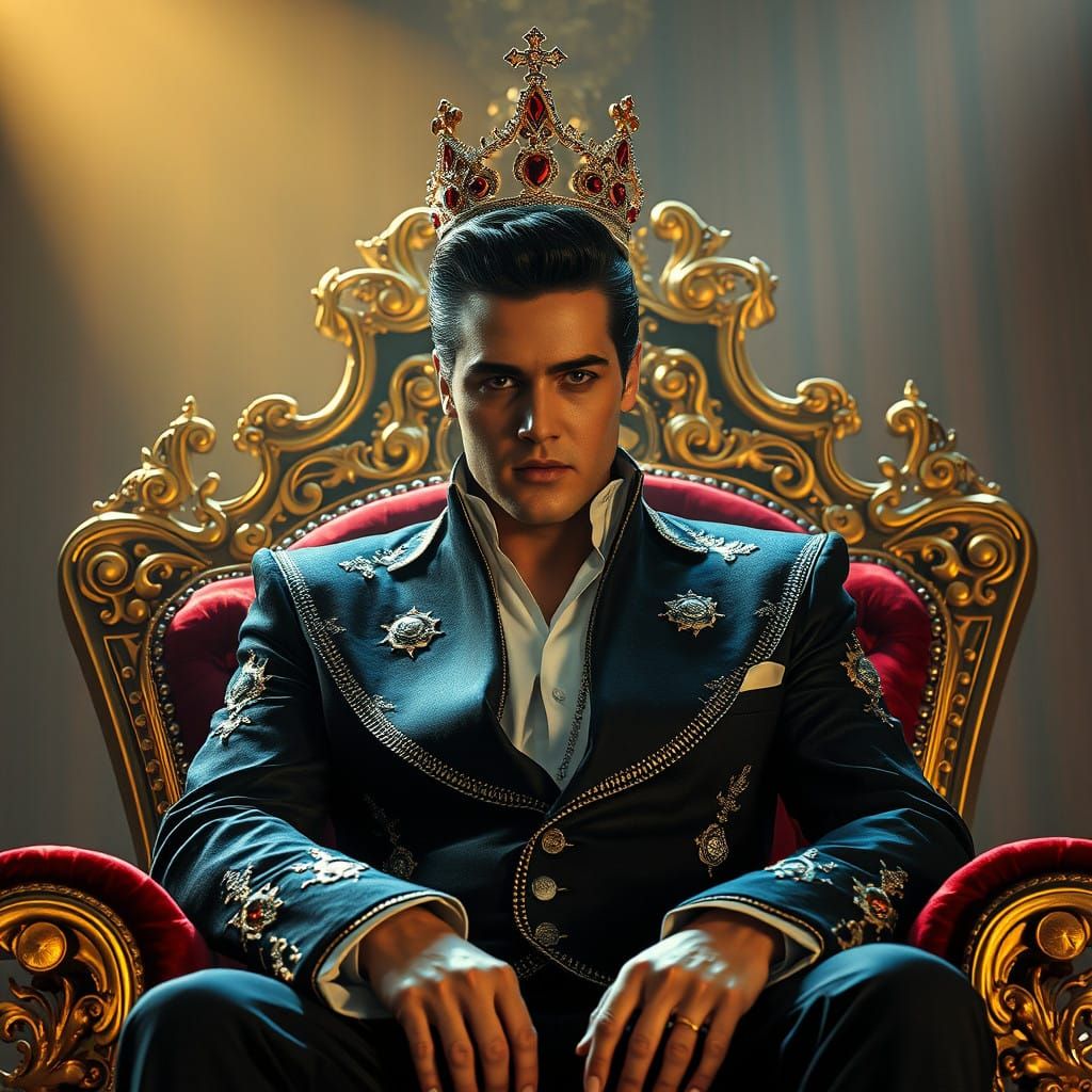 Elvis Presley Reigns Supreme on Golden Throne