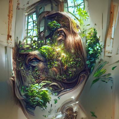 Overgrown Forest House Portrait in 8K Resolution