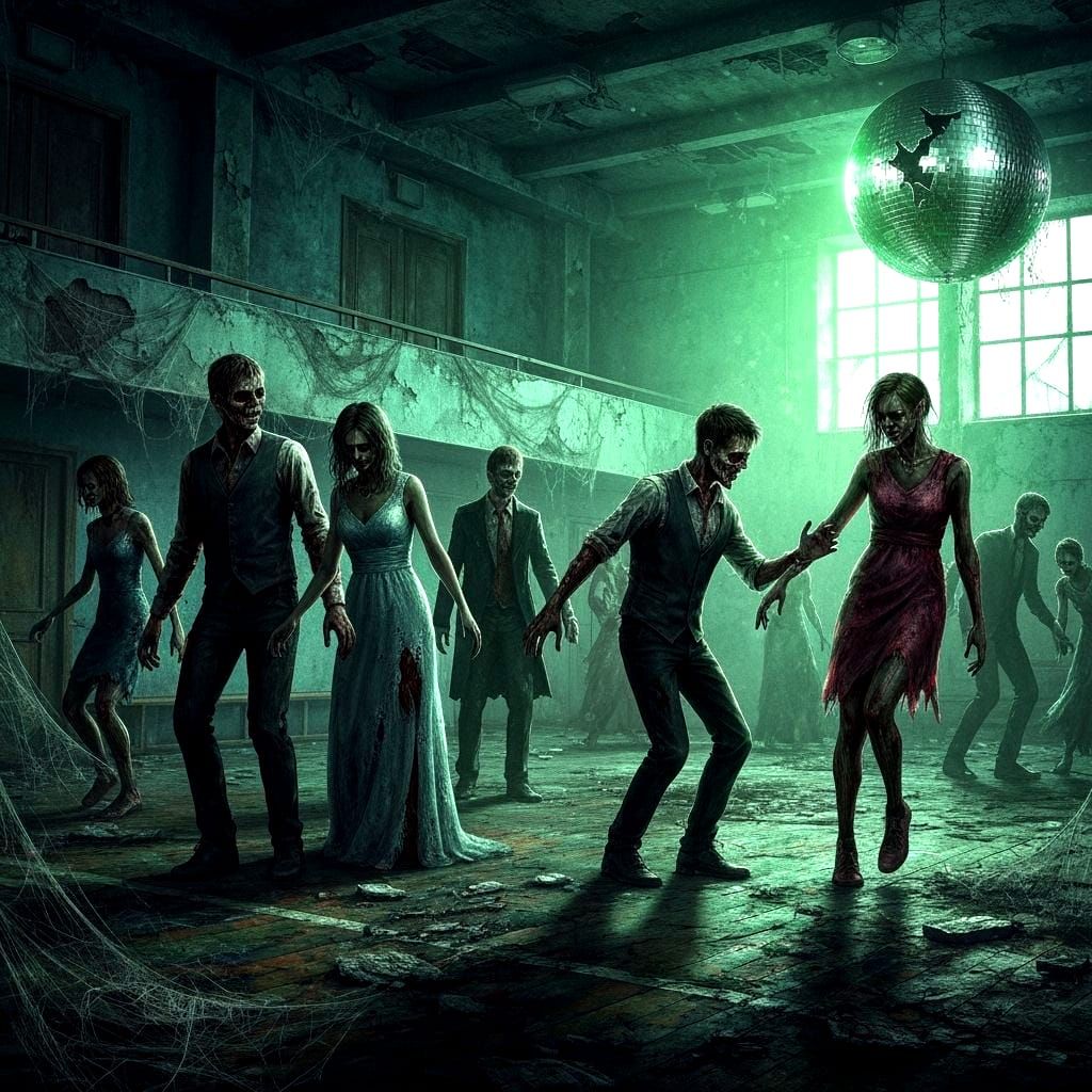 Zombie Prom Night in Decaying Gymnasium