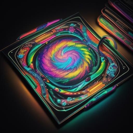 Rainbow Liquid Heart in Candy Art Style