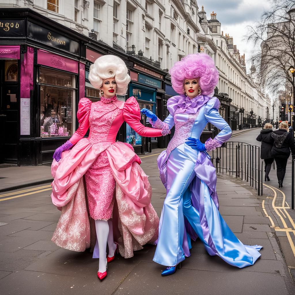 Extravagant Drag Queen in a Satin Wonderland