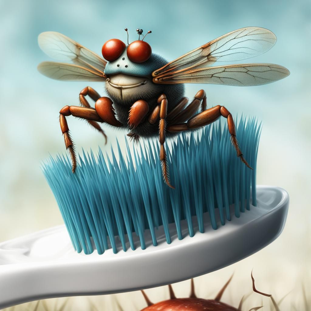 Post-Apocalyptic Fly on Toothbrush, Underground Comix Style