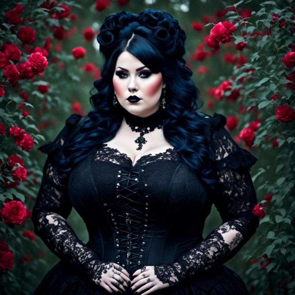 Curvy Gothic Woman as Dominatrix