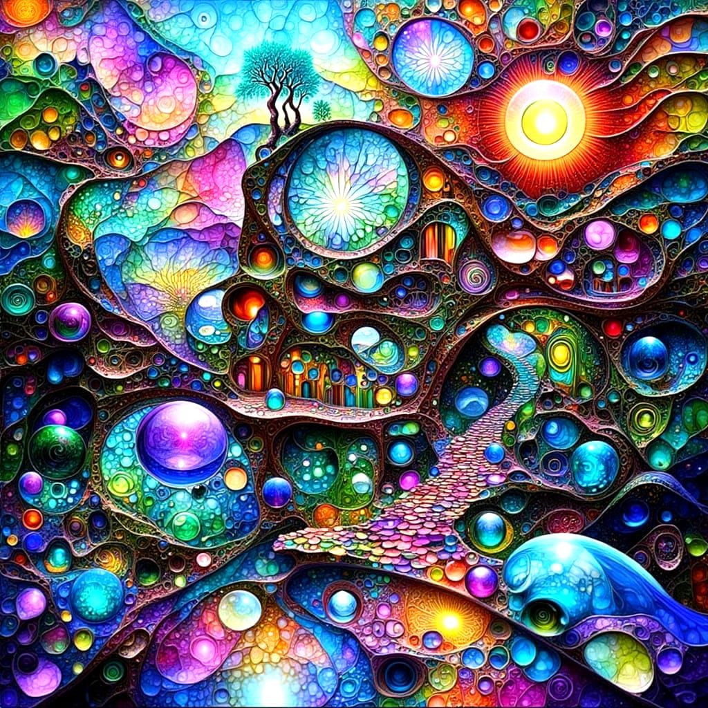 Psychedelic Architecture with Luminous Colors