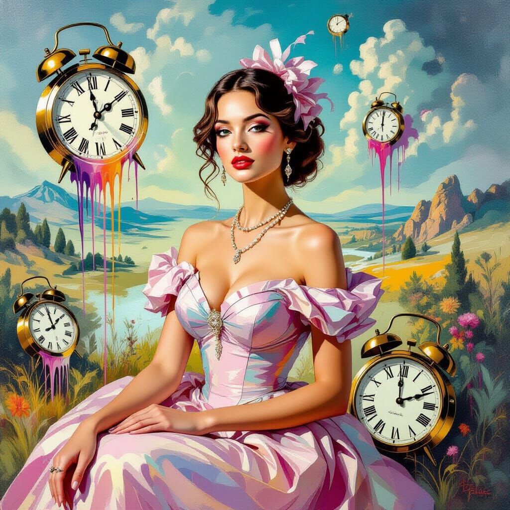 Surreal Woman in Dreamscape, a Surrealist Portrait