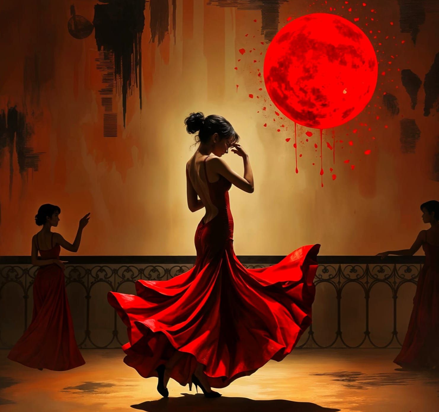 Passionate Red Tango Dance Scene