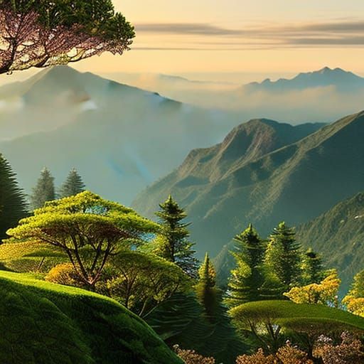 A landscape with mountains