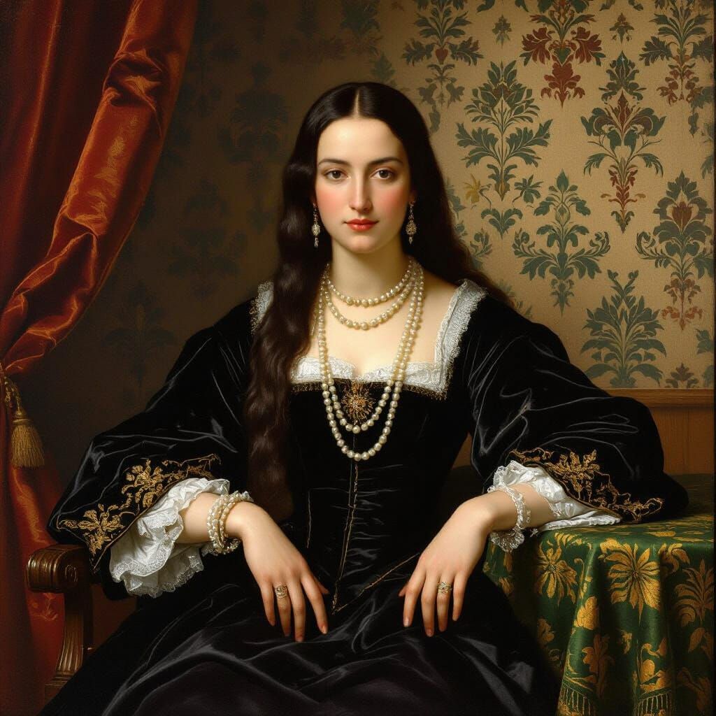 17th Century Spanish Woman Portrait Painting