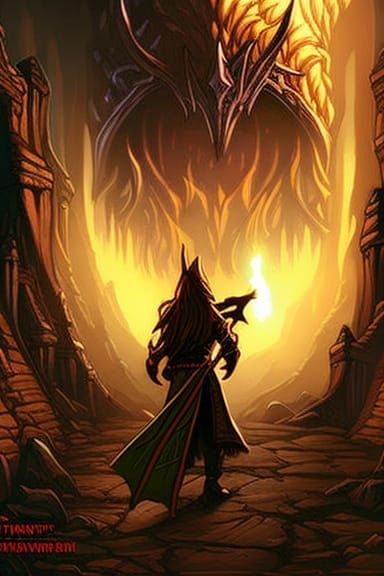 Elvish Archer Portrait in Fantasy City