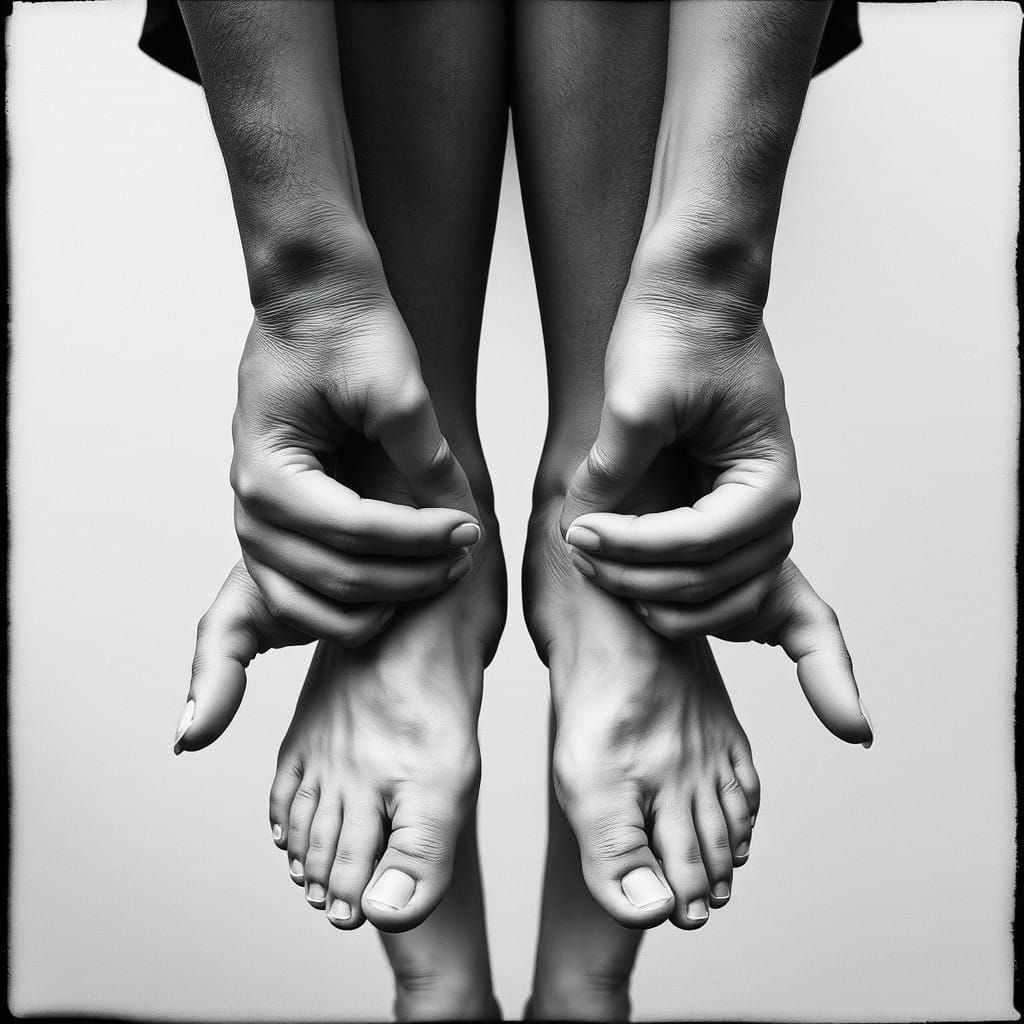 Surreal Portrait in Monochromatic Detail