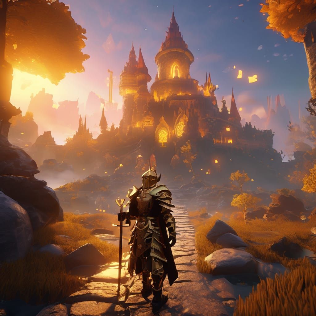 Roblox Character in Detailed Fantasy Oil Painting