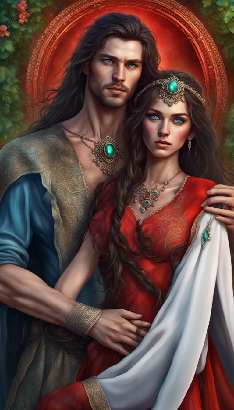 Proto-Bulgarian Men and Women in Loving Embrace