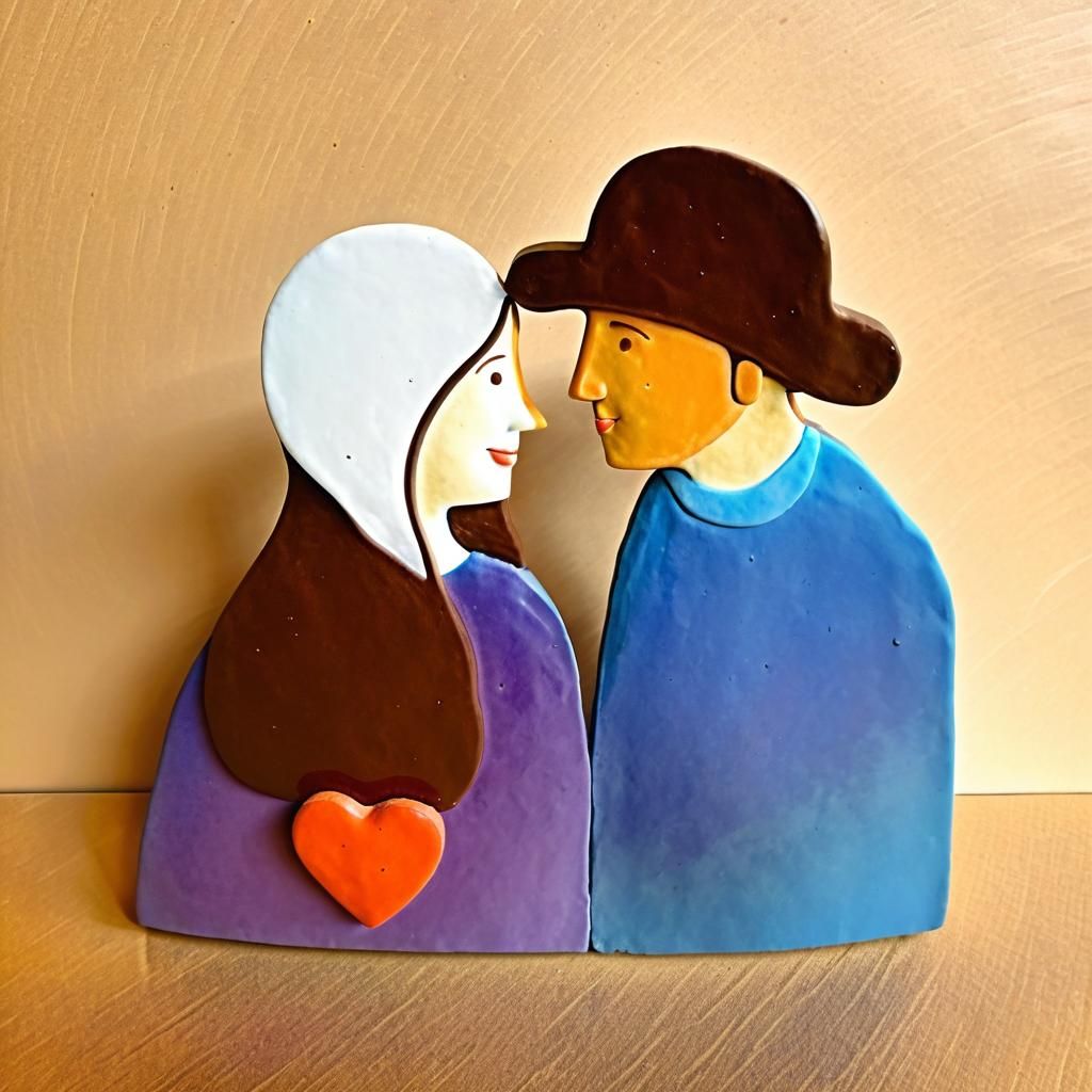 Romantic Chocolate Sculpture of a Couple