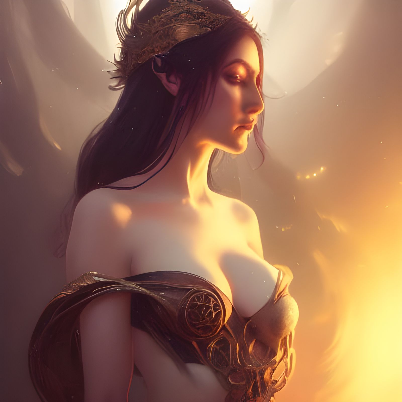 Fey Enchantress Portrait in Hyperdetailed Style