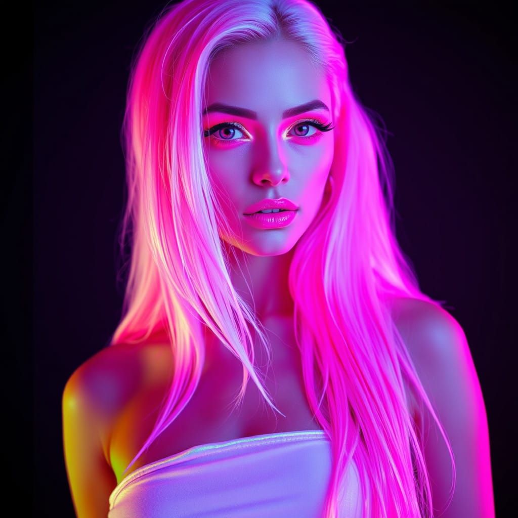 Glowing Goddess in Neon Noir