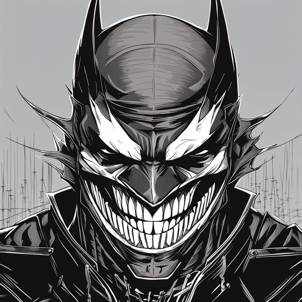 Batman Who Laughs: Detailed Vector Line Art Sketch