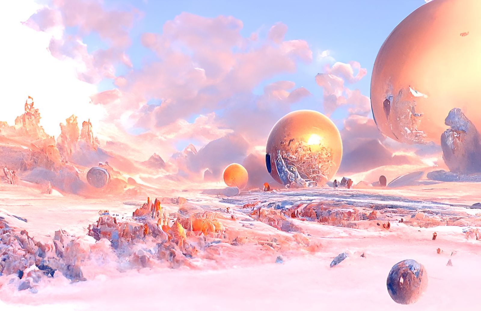 Expansive Galactic View of Alien Spacecraft