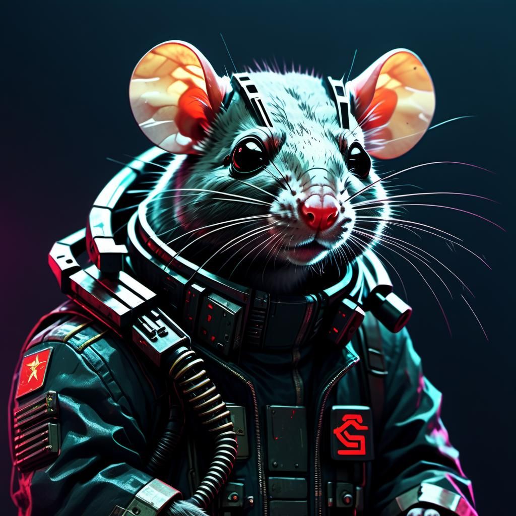 Cyberpunk Rat in Soviet Aesthetic