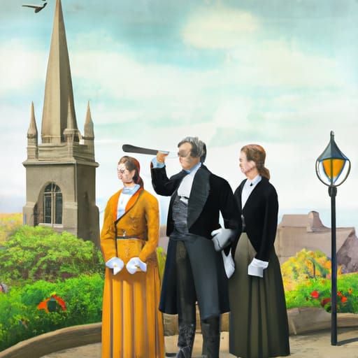 19th Century Vicar Points Pistol at Bell Tower