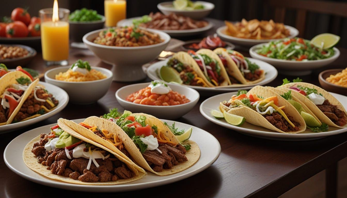 Gourmet Taco Feast on Upscale Dining Table