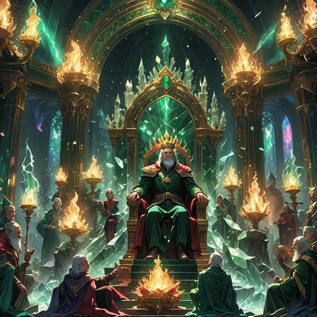 Heavenly Throne with Jasper Figure, Detailed Digital Art